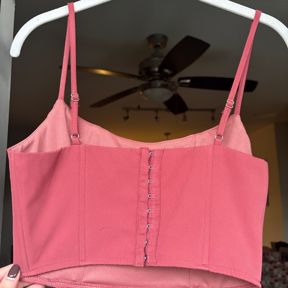 Blue Blush Pink Crop Top